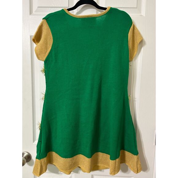Tis the Season Holiday Sweater/Dress, adorned with holiday cheer, Size XL - Picture 5 of 8